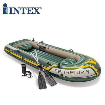 水上設備 游泳 美國INTEX68351 海鷹四人船組 充氣船 皮劃艇橡皮艇釣魚漁船