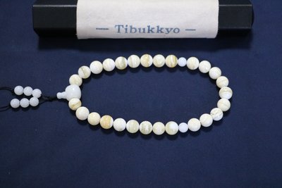 Tibukkyo 精品花絲硨磲 12mm圓珠 27顆手持型 半玉化硨磲佛頭 稀有大尺寸 佛珠 手珠手串手環 金絲 硨磲