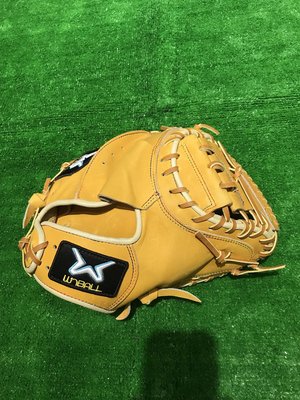 棒球世界全新WinBALL硬式小牛皮棒球補手手套特價原皮黃配色