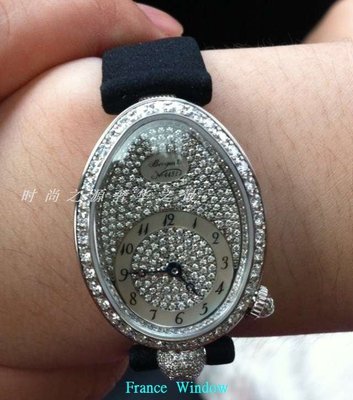 法國櫥窗Breguet 寶璣那不勒斯皇后白金滿天星女表  錶帶可換色