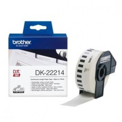【Brother】DK-22214 連續標籤帶 12mm 白底黑字 ) 耐久型紙質(DK-22214)