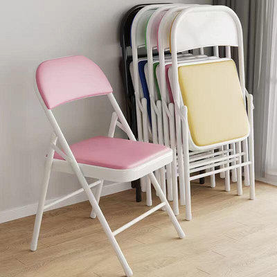 全新桌椅折疊椅靠背家用加厚結實戶外擺攤便攜出租房折疊椅子會議椅培訓椅