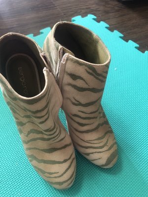 [[全新 私物自售 無附件 品牌真品]] SergioRossi 女鞋 斑馬紋踝靴
