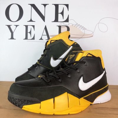【正品】ONE YEAR_ Nike Zoom Kobe 1 Protro 一代 黑 黃 籃球 AQ2728-003潮鞋