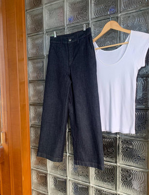 無印良品wide寬版牛仔褲s碼 深海軍藍6511