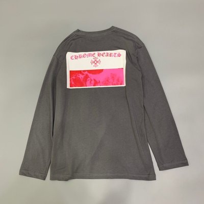 【熱賣精選】Chrome Hearts克羅心新款梵文涂鴉彩色馬蹄灰色粉色印花男女長袖T恤