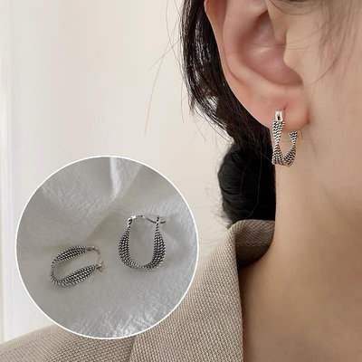 💫星空飾界[極速出貨]G402麻花耳環女時尚做舊復古小眾獨特設計簡約氣質個性耳環