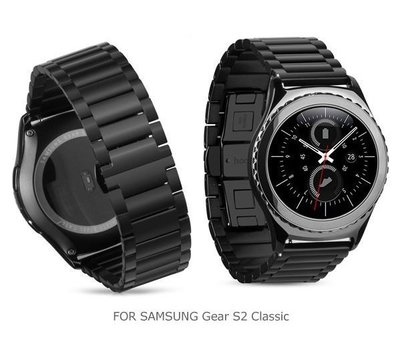 錶帶屋 Classic S2 S3 Ticwatch2 黑色PVD 20mm 22mm 厚實不銹鋼實心錶帶使用按鈕飛機扣
