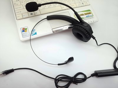 【仟晉資訊】專業客服電話耳機商 國洋TENTEL電話機K362 單耳式頭戴式耳機麥克風 水晶頭耳機插頭