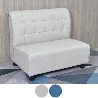 【在地人傢俱】22 便宜購N-2095型米色/藍色布紋耐磨皮2人/二人/雙人沙發椅 SH056-3