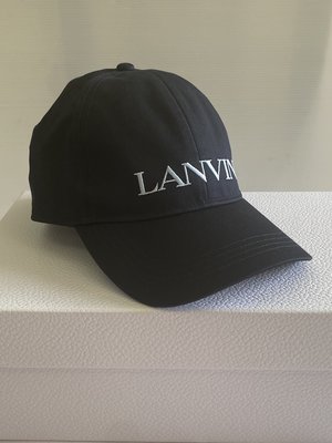 全新 Lanvin  電繡 logo 棒球帽 深藍色 大童現貨 建議頭圍約56公分