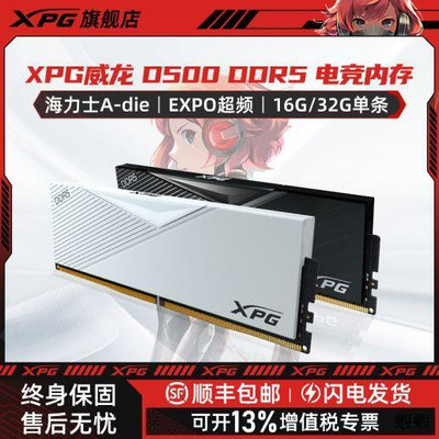威剛XPG威龍D500馬甲條16G32G 6000 6400臺式電腦電競內存條DDR5