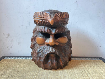 【一点會古美術】日本北海道 阿依努族木雕擺件 復古 藝術 美術 裝飾 裝潢 掛件 擺設 收藏