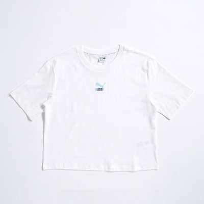 PUMA 流行系列 Classics Denim 短袖T恤 女款 短袖上衣 短T T恤 53738202 歐規 特價
