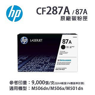 【有購豐】HP 惠普 CF287XC / CF287A 原廠黑色碳粉匣