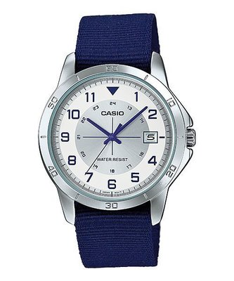CASIO WATCH 卡西歐抗水100米夜光超清晰LED照明銀面鋼帶腕錶 型號：MTD-1079D-7A1