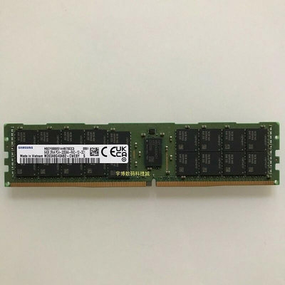 三星 64G DDR4 3200 ECC REG 2RX4 PC4-3200AA RDIMM伺服器記憶體
