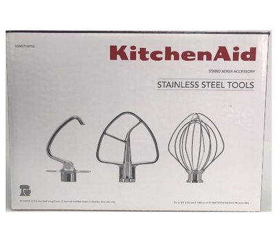 美國KitchenAid原廠公司貨4.5/5QT抬頭型攪拌機不銹鋼3件組(含攪拌球,槳及勾) 5 KSM5TH3PSS