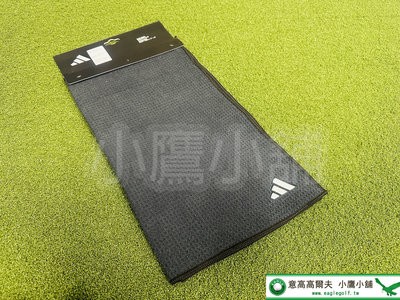 [小鷹小舖] Adidas Golf IA2696 高爾夫 球桿擦拭巾 毛巾 100%聚脂纖維(再生材質) 黑色 '23