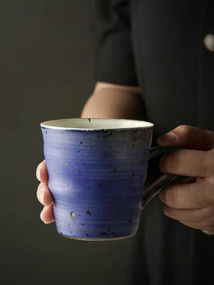 九土日式手工粗陶咖啡杯手沖復古馬克杯簡約家用水杯創意情侶對杯~小滿良造館
