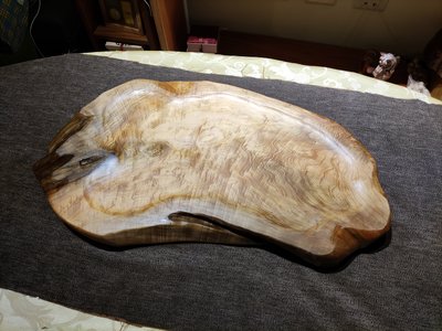 台灣檜木 滿折花自然邊 檜木原木大果盤/乾茶盤