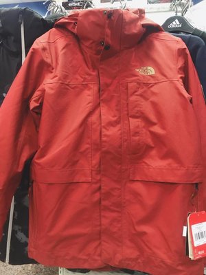 The North Face北面 男款 藍灰撞色 防水透氣 連帽外套 三合一夾克 3L6Z2V5 橘紅 公司貨 現貨