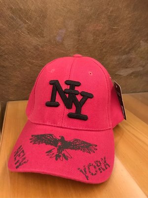 全新 美國紐約帶回 鴨舌帽 棒球帽  NYC New York 街頭風 帽子 挺 面彎 NY 老鷹圖案 藍色 桃紅色