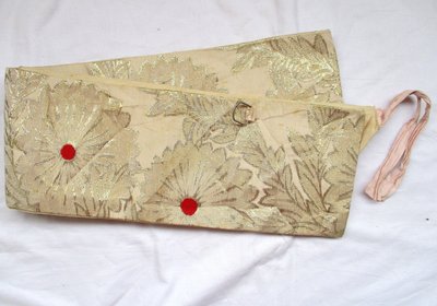 日本和服腰帶-米白色金花角帶-(JD-613-W)