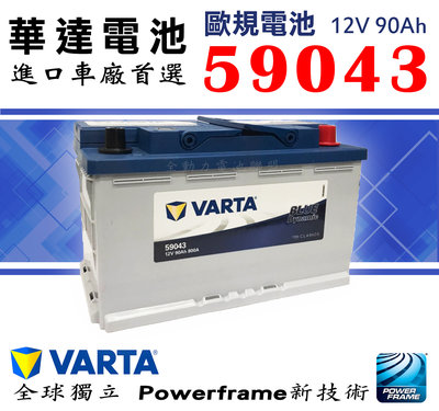 全動力-新華達 VARTA 歐規電池 59043 (90Ah) 充電制御 全球專利極板 原廠指定品牌 BMW適用