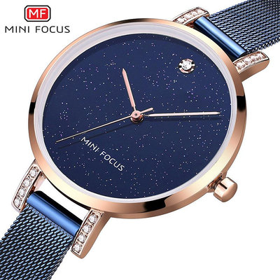 現貨女士手錶腕錶MINI FOCUS福克斯女士手錶速賣通時尚石英錶鋼網帶MF0160L