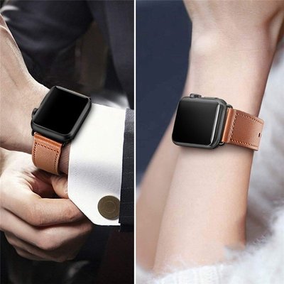 適用蘋果手錶錶帶 個性撞色真皮 適用於Apple Watch 6/5/4/3/SE錶帶 iwatch44 40運動錶帶