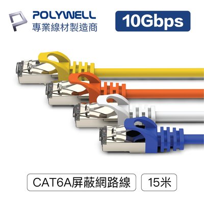 (現貨) 寶利威爾 CAT6A 高速網路線 15米 10Gbps 網路線 RJ45 福祿克認證 POLYWELL