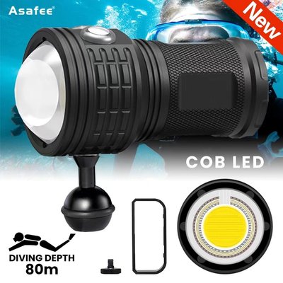 Asafee 潛水補光燈 DRC01 潛水手電筒 COB 燈珠防水 LED 頻道燈填充潛水夜燈閃光燈適用於運動相機燈籠