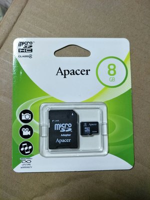 全新未拆封 Apacer 宇瞻 8G 記憶卡 8GB 終身保固 microSD TF SDHC