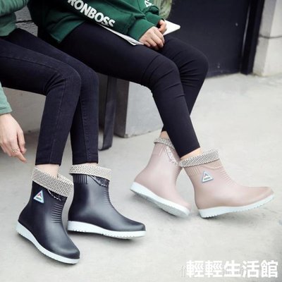韓國時尚果凍雨鞋女膠鞋套鞋防水防滑水鞋水靴可愛的成人短筒雨靴