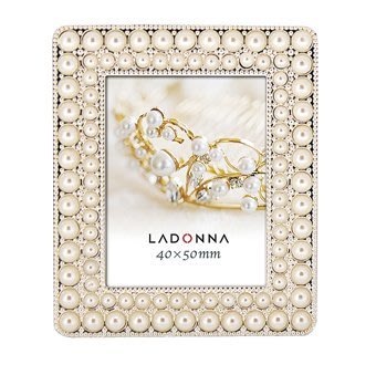 日本Ladonna Bridal系列 迷你方型珍珠金屬結婚相框 / MJ88-S2