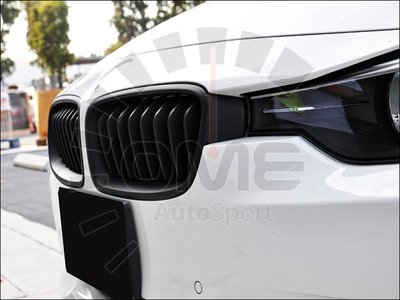 《OME - 傲美國際》BMW 寶馬 F30 3系 四門 318D 320I 320D 328I 335I 霧黑水箱罩 黑鼻頭 消光黑