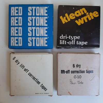 【MarsC】早期Klean Write & Red Stone dry lift off tapes打字機碳帶修正帶組4盒
