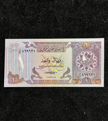 【二手】 【全新初版首簽】卡塔爾1里亞爾 1985年 亞洲紙幣外幣1237 錢幣 紙幣 硬幣【經典錢幣】