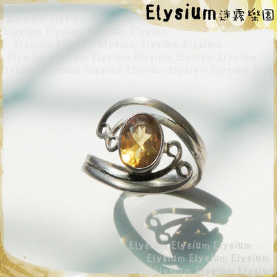 Elysium‧迷霧樂園〈RCI017A〉尼泊爾‧ 國際戒圍14或14.5_ 雙弧線 黃水晶925銀手工戒指