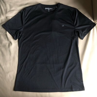 品味人生]保證正品 Calvin Klein golf 黑色 特殊材質 短袖T恤 短T SIZE M