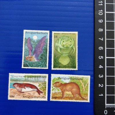 【大三元】野生動物專題-美洲郵票-安地卡及巴布達郵票-爬蟲類-新票4全1套-原膠~WE3