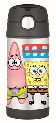 【貝貝媽咪美國團購村】美國2015最新款膳魔師THERMOS軟吸管式保溫瓶—海綿寶寶(SpongeBob)