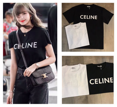 美國代購 Celine 新款Lisa同款ins系列經典發光字母寬鬆短袖T恤男女同款
