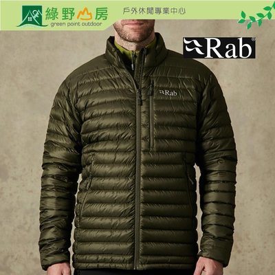綠野山房》RAB 英國 男 Microlight 羽絨外套 羽絨衣 輕量保暖夾克 750F軍綠 53833QDA94AR