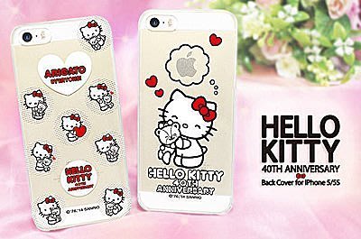正品 GARMMA Hello Kitty iPhone 5/5S 凱蒂貓 保護殼 四十周年紀念款 手機殼 透明殼