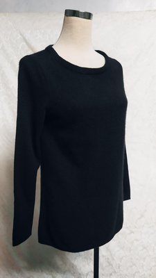 近全新專櫃品牌 輝盟 FREE 100% cashmere 喀什米爾 羊絨 黑色 極簡 長版款 毛衣 ~B705