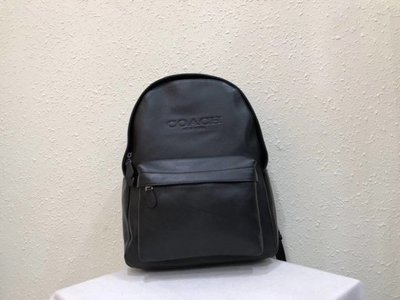 （Outlet特惠）COACH 72120 新款男士牛皮素色雙肩後背包 內置筆電夾層 附代購憑證