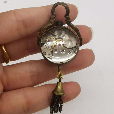 古玩雜項迷你號懷錶  水晶機械錶  小號水晶機械錶 復古純銅頸飾表
