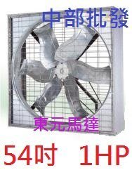 『中部批發』東元馬達 54吋 1HP 三相 大型通風機 箱型抽風機 排風機 廠房散熱風扇 工廠通風 畜牧風扇 抽送風機